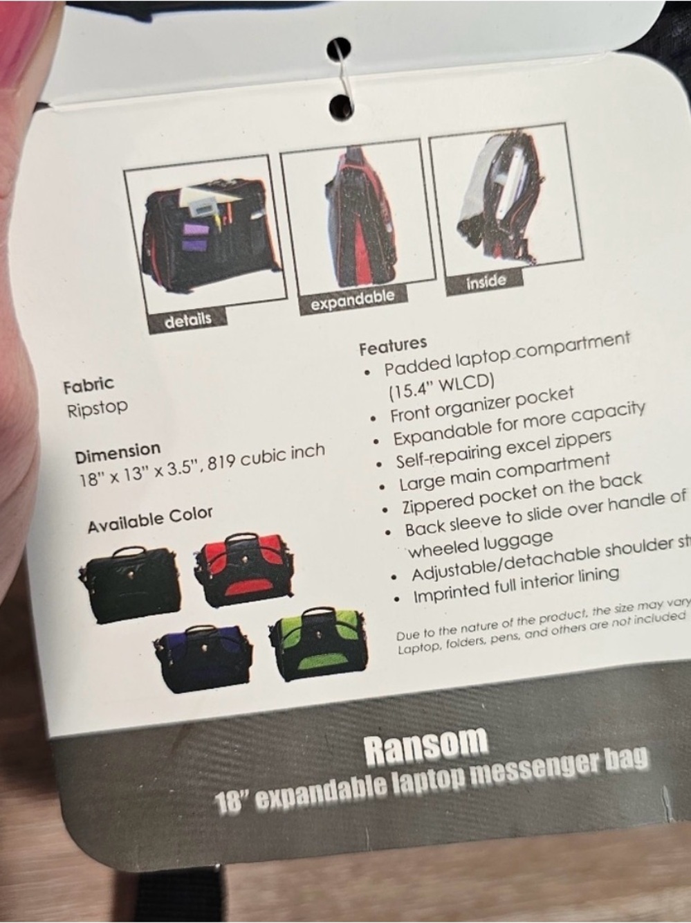 Calpak Ransom 18" Expandable Laptop Messenger Bag Black Travel Business NWT - Picture 4 of 9